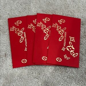 Louis Vuitton Red and Gold Decorative Envelopes 5pc